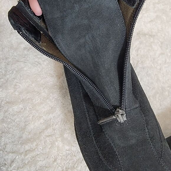 Aquatalia Front Zip Weatherproof Suede Ankle Boot Leather Made In Italy Sz 8.5 - Picture 8 of 16